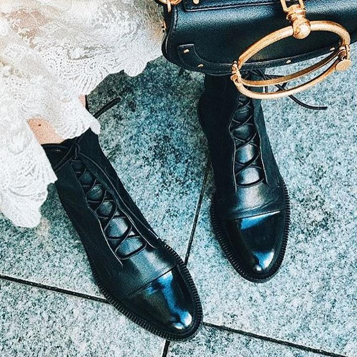 Sophia - Women's Lace-Up Leather Ankle Boots - photo 9