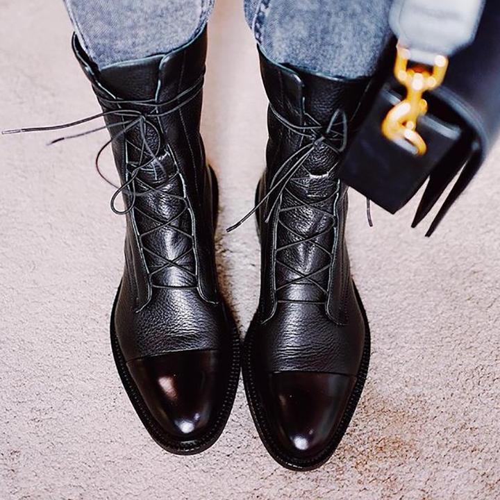 Sophia - Women's Lace-Up Leather Ankle Boots - photo 5