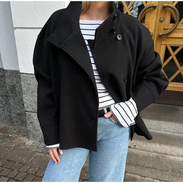 Moira - Women's Short Jacket with Stand Collar