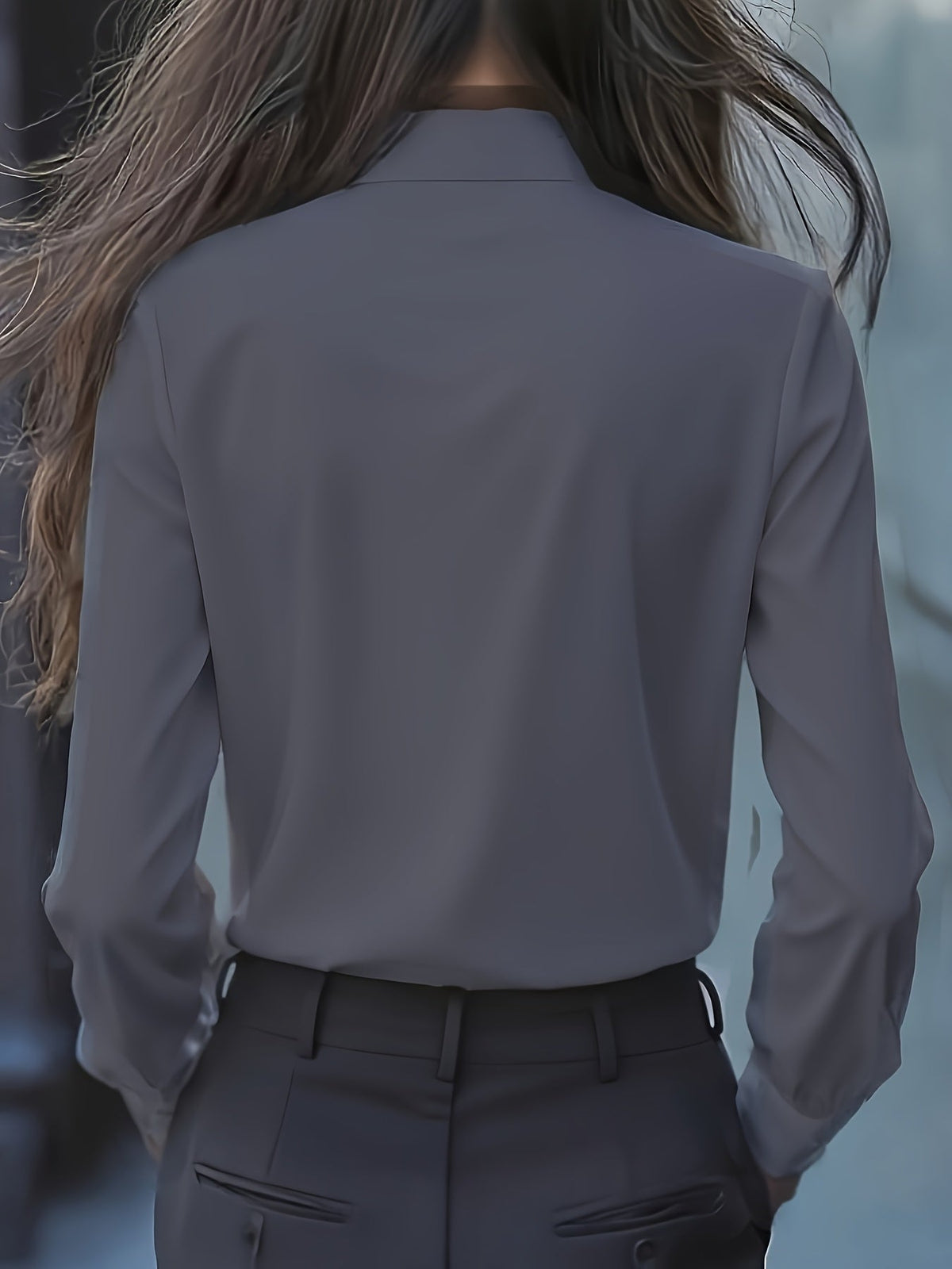Elsie - Women's Ruffle Blouse with Tie Neck