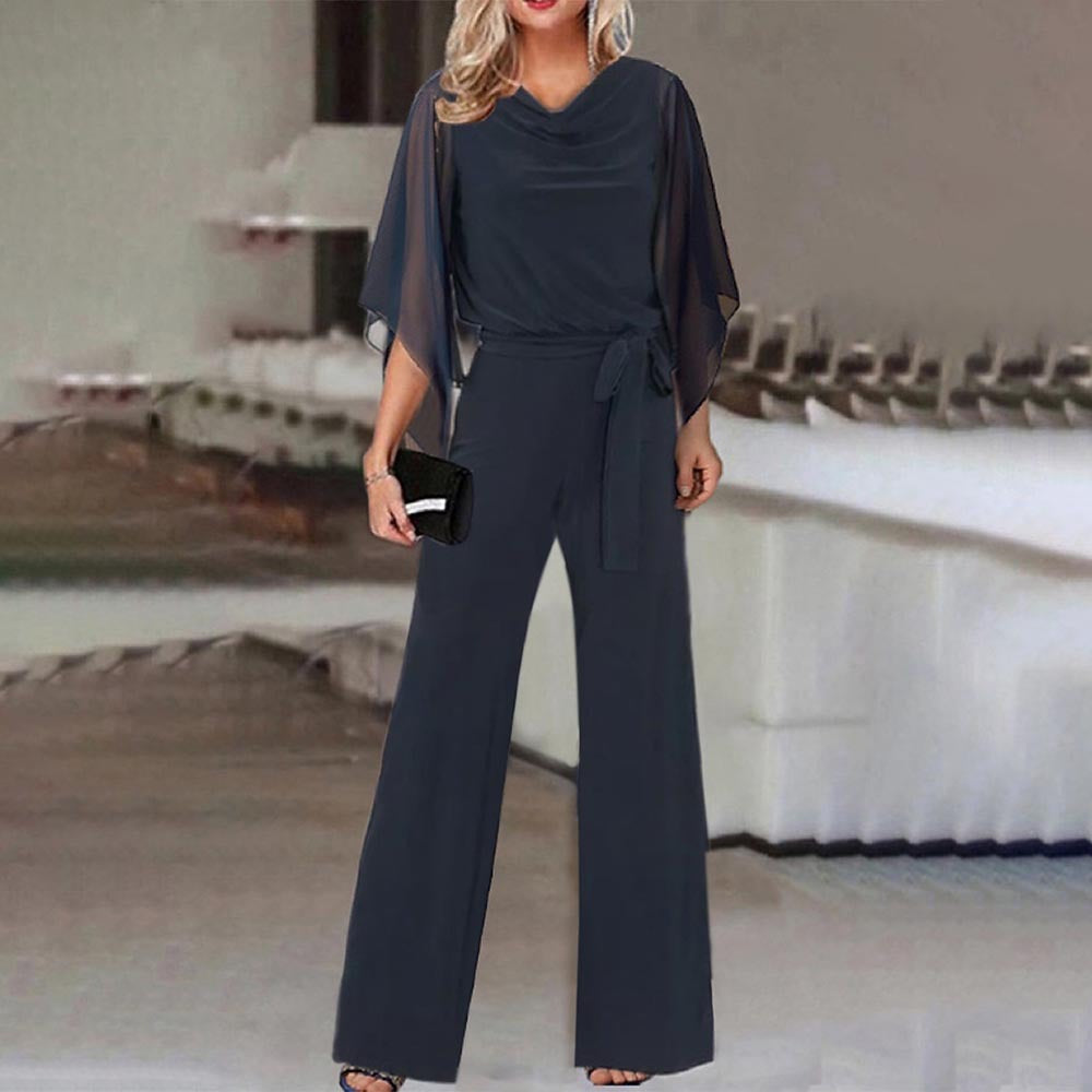 Women's Chiffon Sleeve Wide Leg Wedding Guest Jumpsuit - photo 6