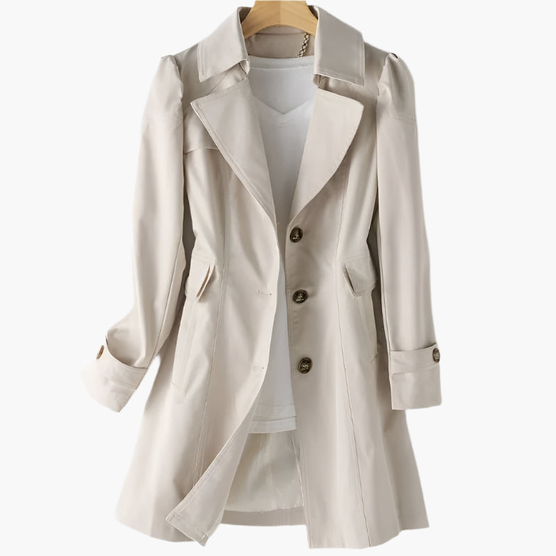Women's Tailored Longline Trench Coat with Structured Silhouette - photo 5