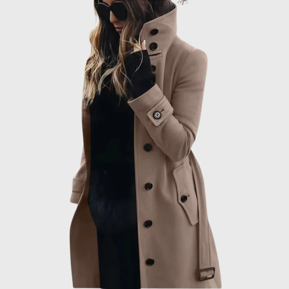 Women's Water-Repellent Long Trench Coat with Full Lining - photo 1