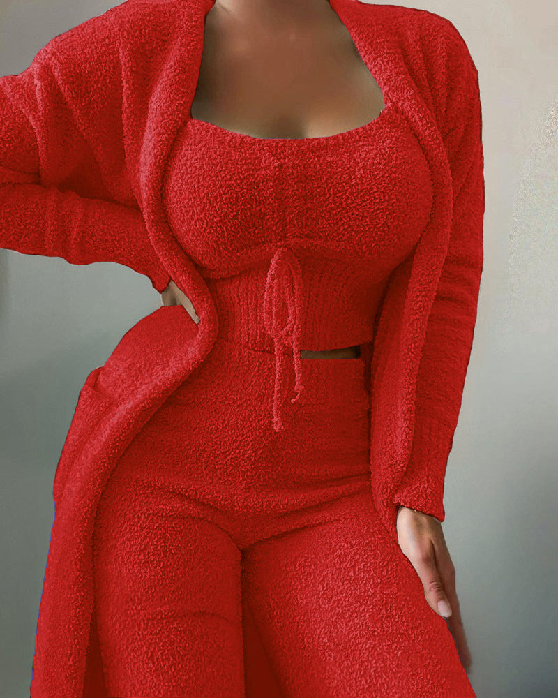 Zita - Women's Three-Piece Lounge Set with Cardigan