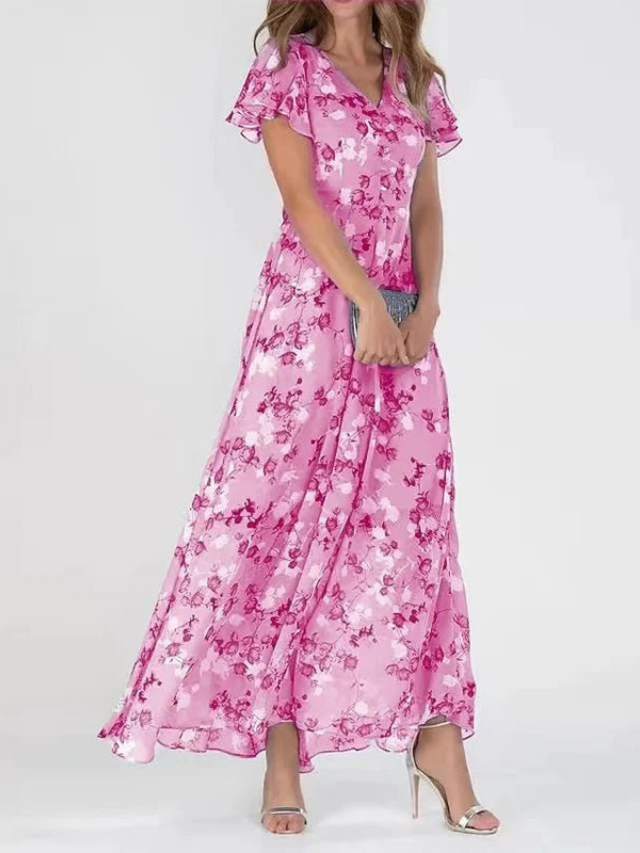 Elodie - Women's Floral Print Chiffon Maxi Dress - photo 3