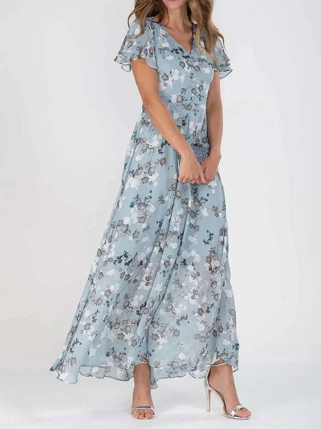Elodie - Women's Floral Print Chiffon Maxi Dress - photo 4