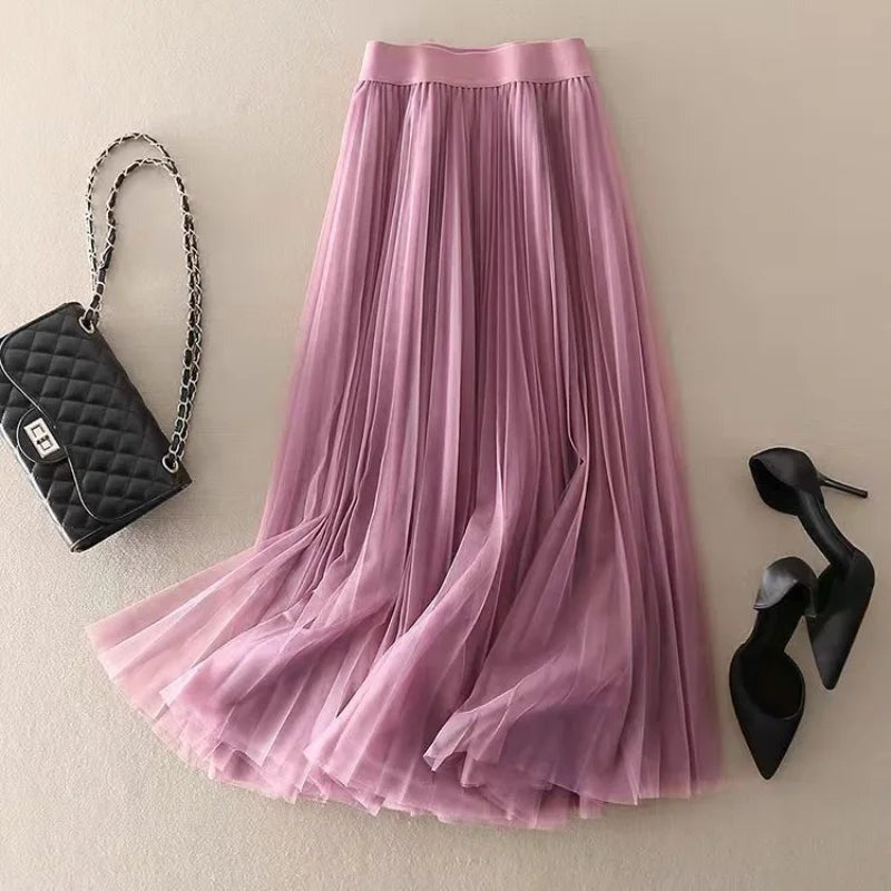 Paloma - Women's High-Waist Pleated Midi Skirt - photo 5