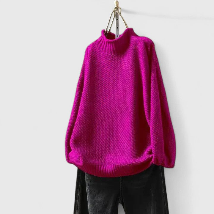 Sterre - Women's Knitted Jumper with Classic Neckline