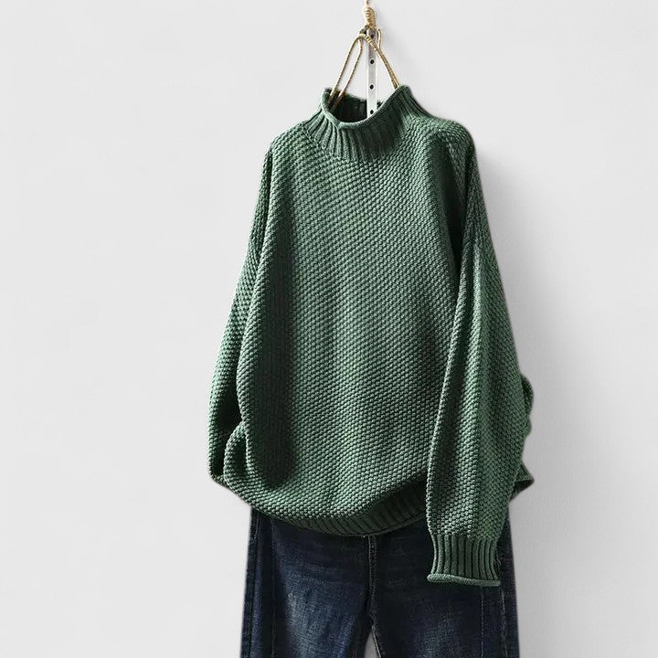 Sterre - Women's Knitted Jumper with Classic Neckline