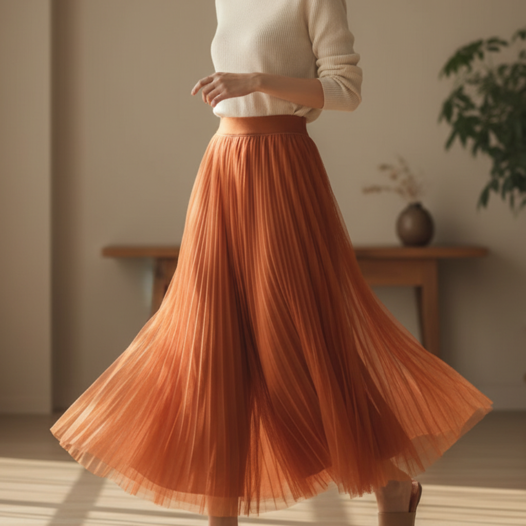 Paloma - Women's High-Waist Pleated Midi Skirt - photo 1