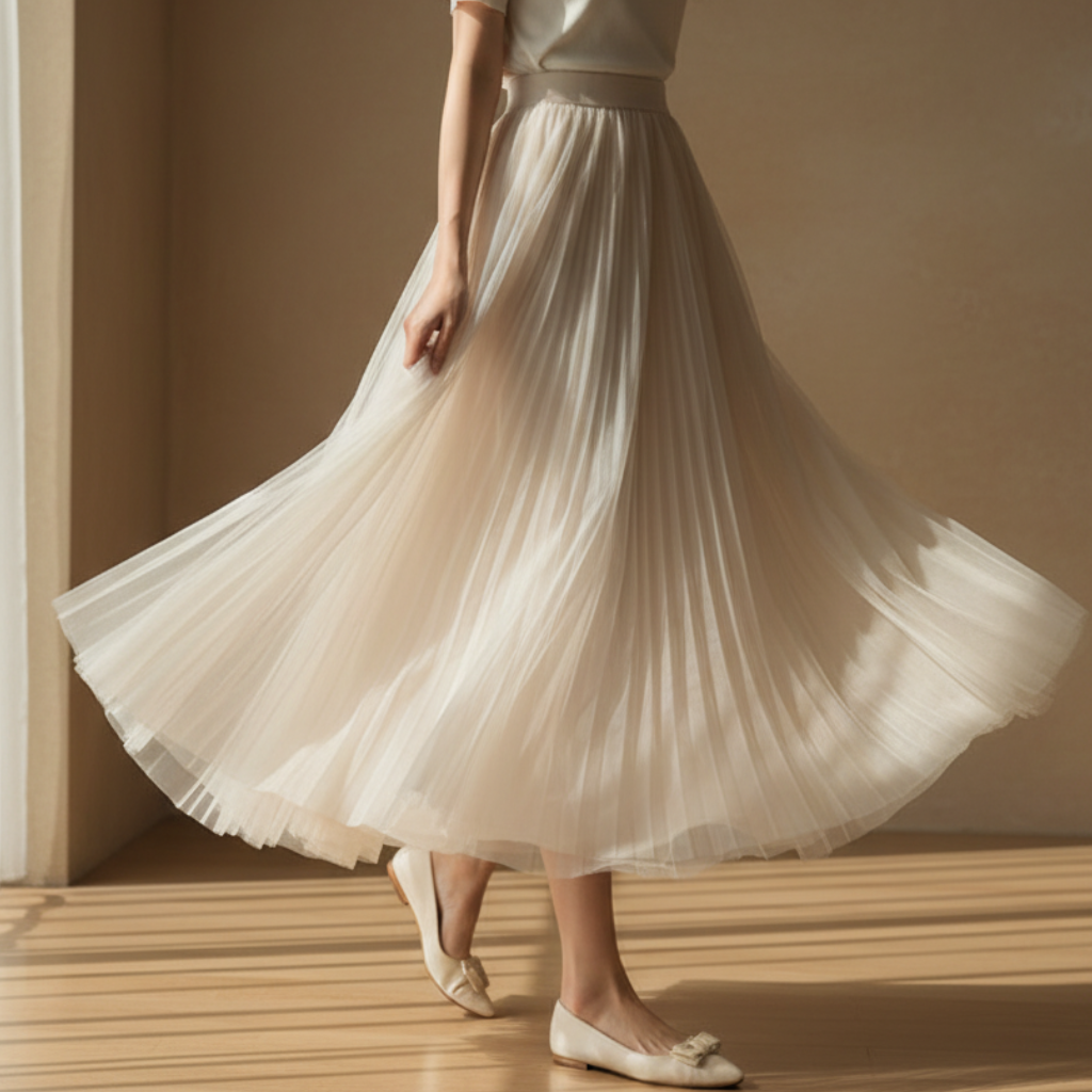 Paloma - Women's High-Waist Pleated Midi Skirt - photo 3