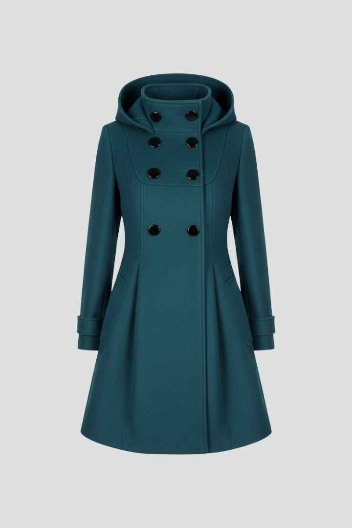 Women’s Coat with Hood and Double Button Front - photo 4