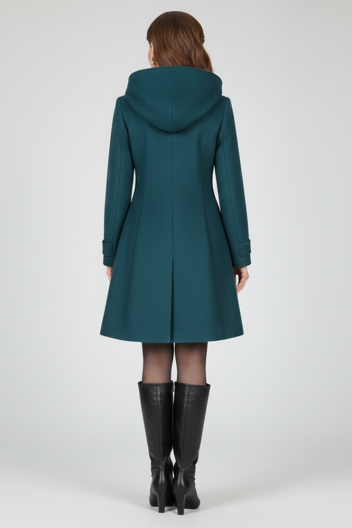Women’s Coat with Hood and Double Button Front - photo 7