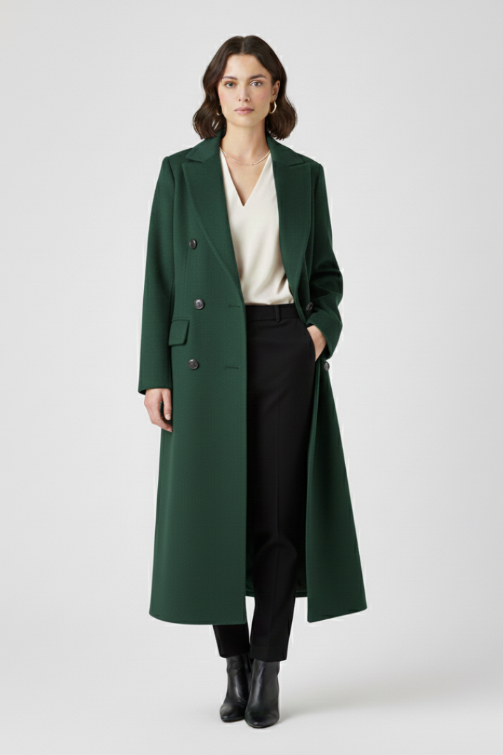 Women’s Coat with Lapel Collar and Button Fastening - photo 6