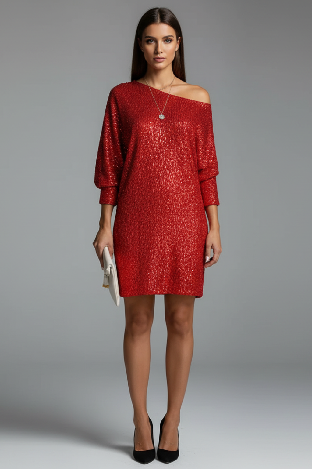 Women’s Shimmer Sequin Cocktail Midi Dress - photo 3