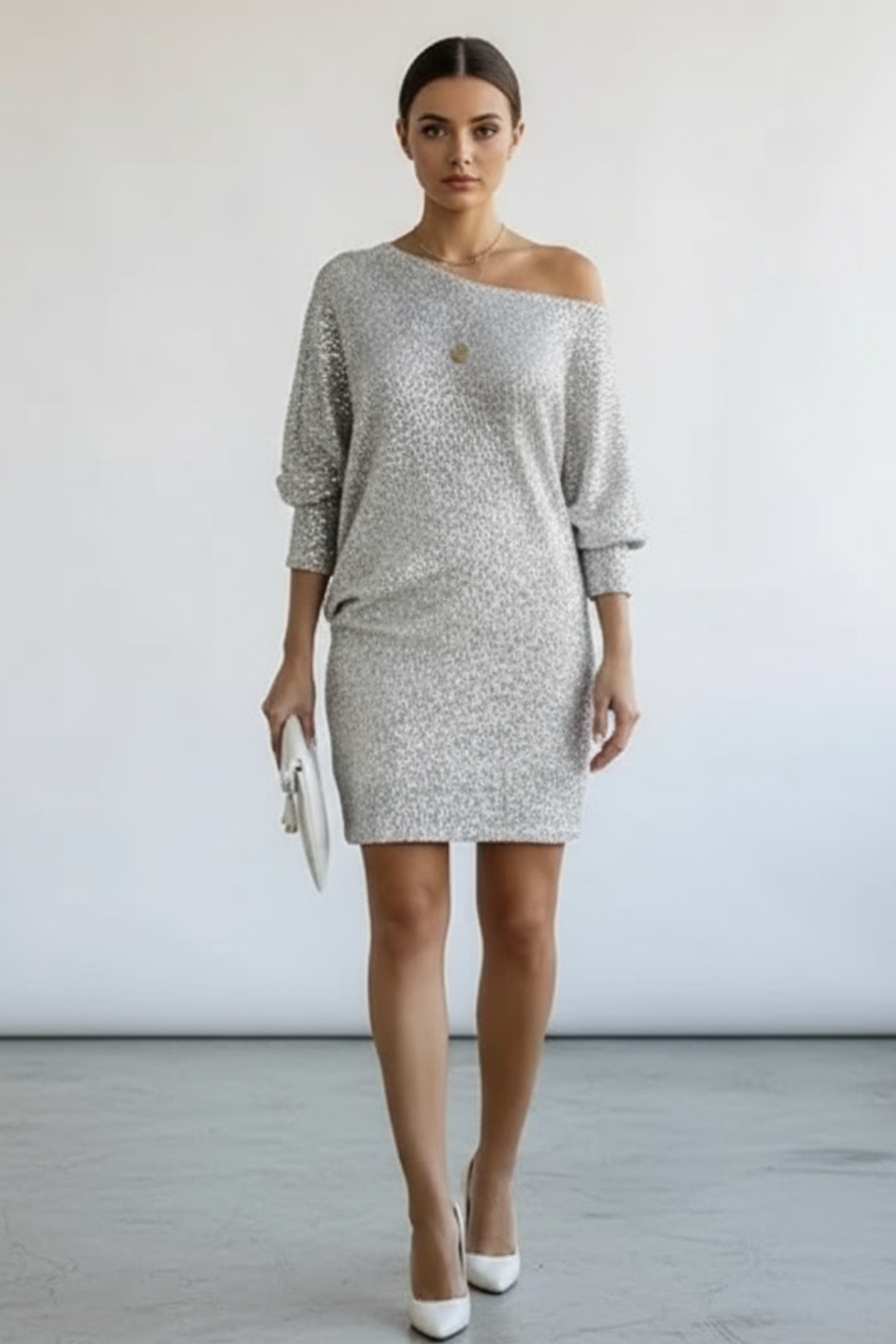Women’s Shimmer Sequin Cocktail Midi Dress - photo 4
