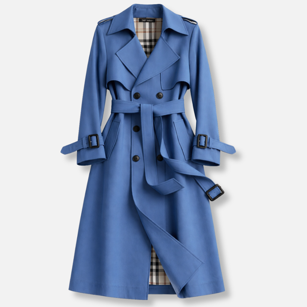 Women's Belted Trench Coat with Tailored Long Fit - photo 7