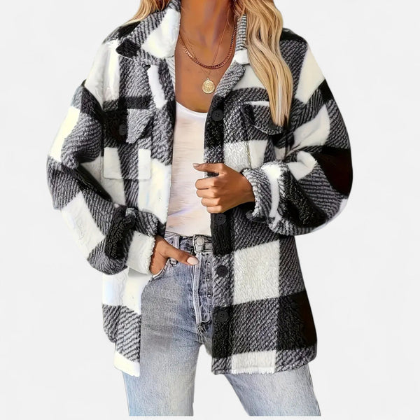 Oversized Plaid Shirt Jacket for Autumn | SoofandClay