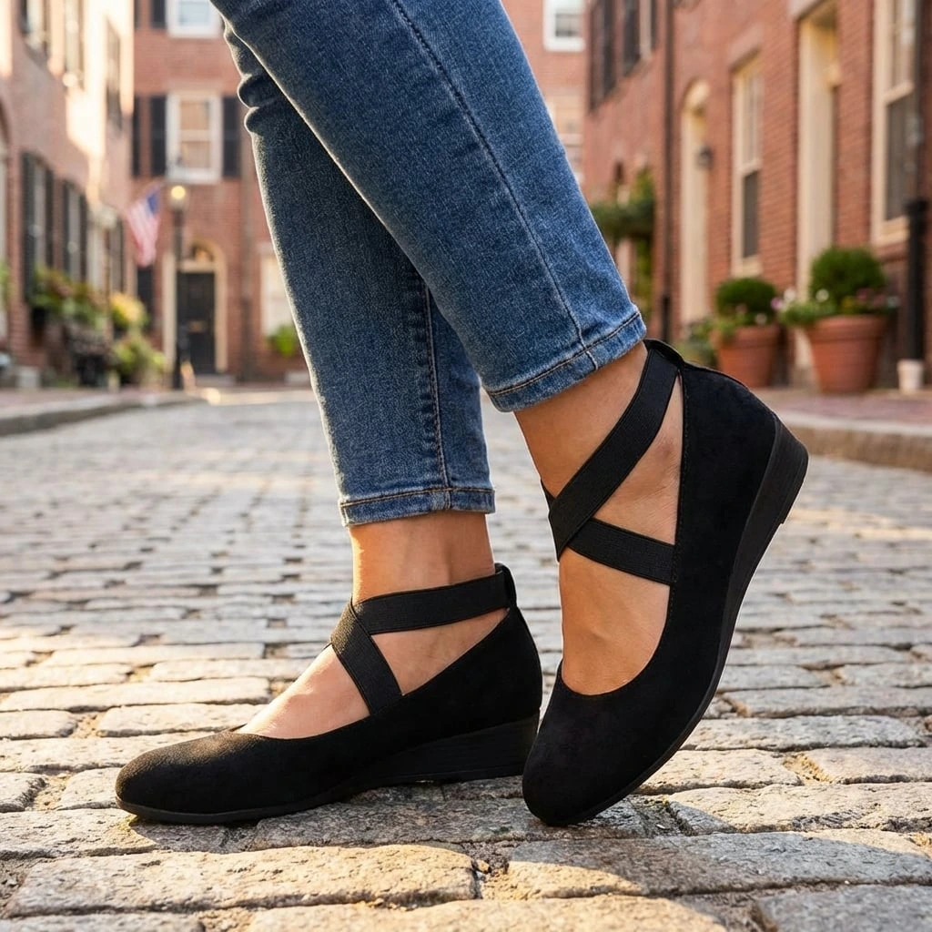 Women's Orthopedic Wedge Sandals with Adjustable Cross Straps - photo 6