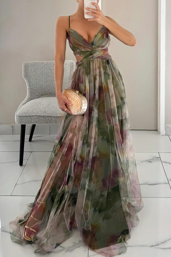 Women's Wedding Guest Floral Maxi Dress with Pleated Skirt - photo 11