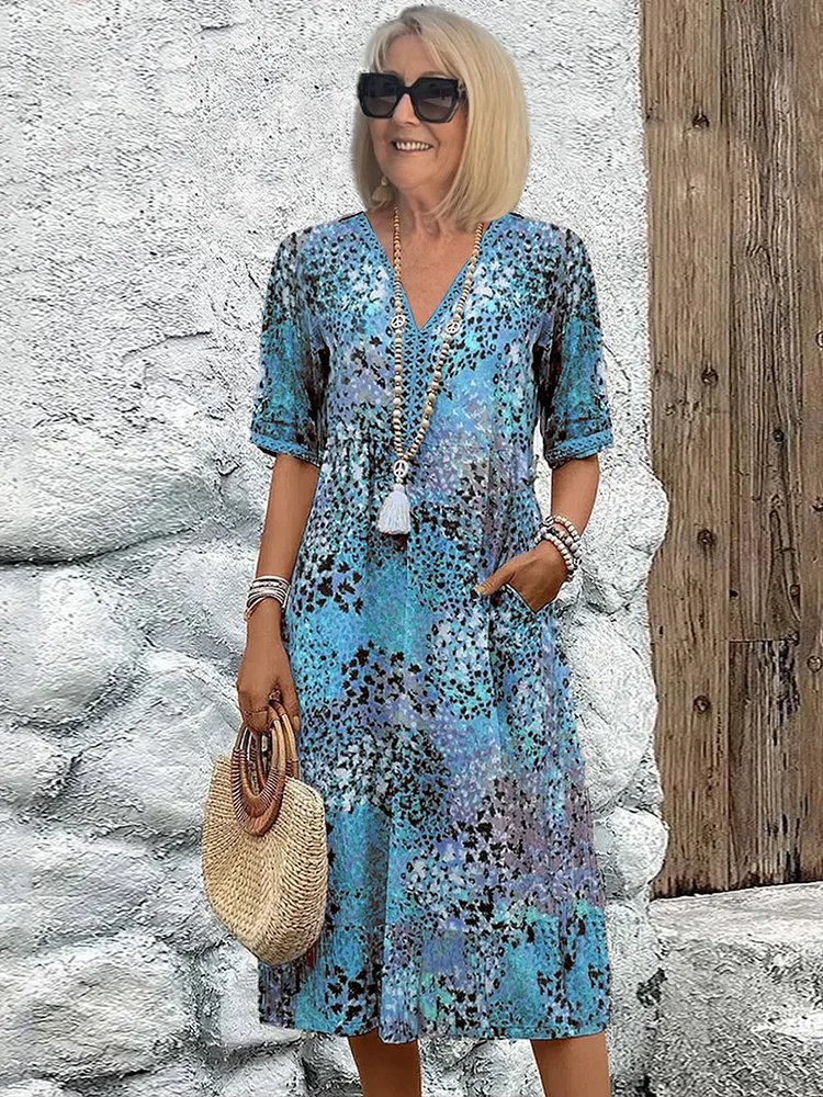 Harper | Elegant Floral Midi Dress with Tummy Coverage - photo 4
