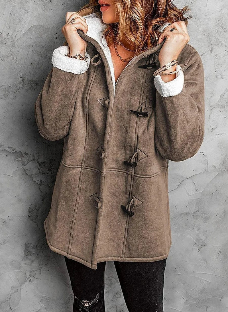 Women's Hooded Coat in Plush Cashmere-Like Material - photo 10