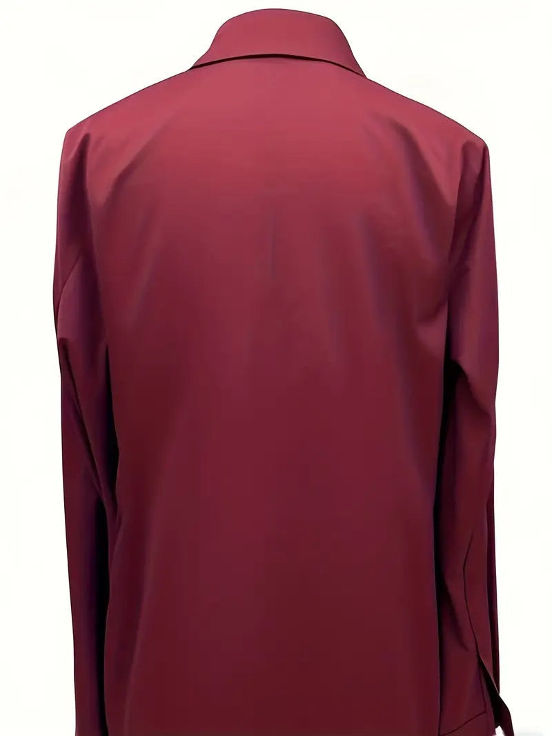 Blusa da donna con scollo a V, finitura satinata e drappeggio fluido
