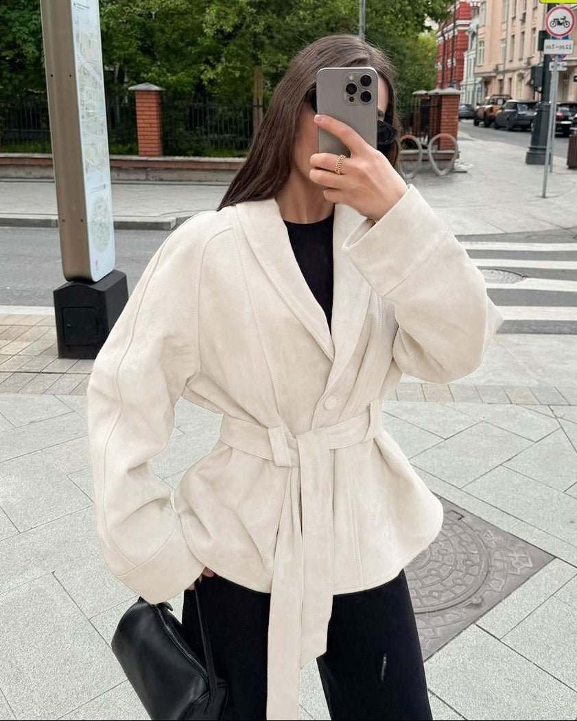 Elara - Women's Trench Coat with Button Front and Tie Belt - photo 12