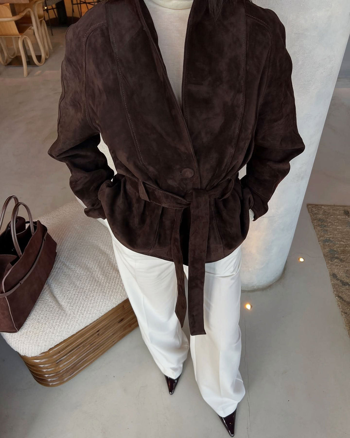 Elara - Women's Trench Coat with Button Front and Tie Belt - photo 3