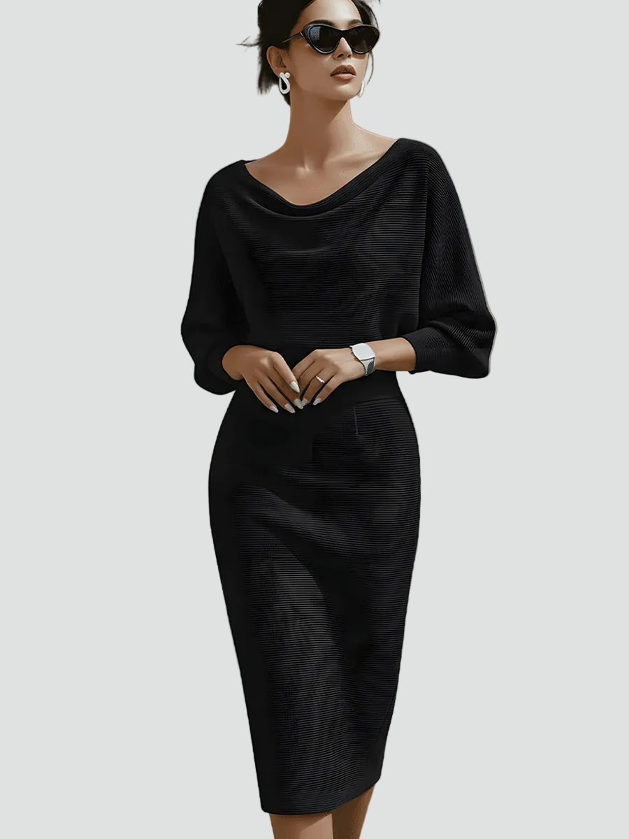 Ernestine - Women's Knitted Dress with Three-Quarter Sleeves - photo 12