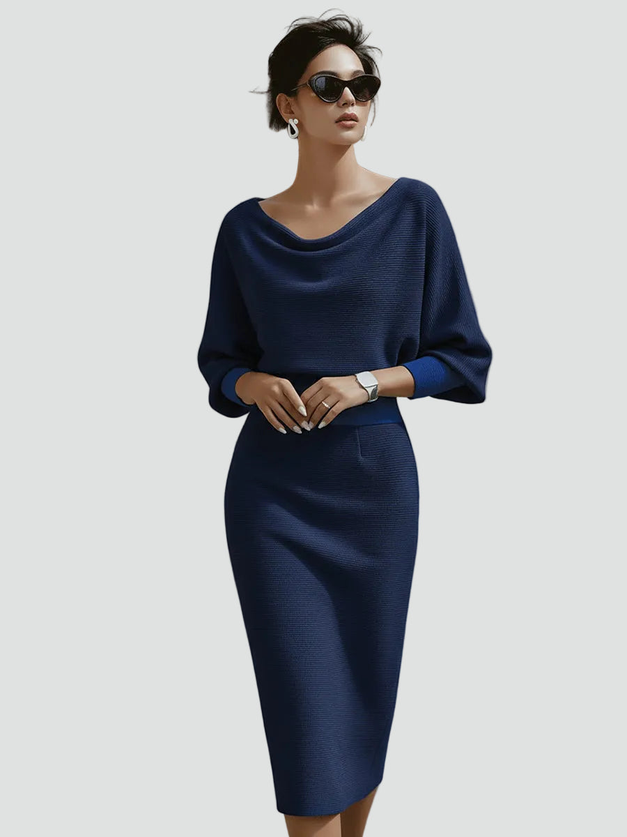Ernestine - Women's Knitted Dress with Three-Quarter Sleeves - photo 18