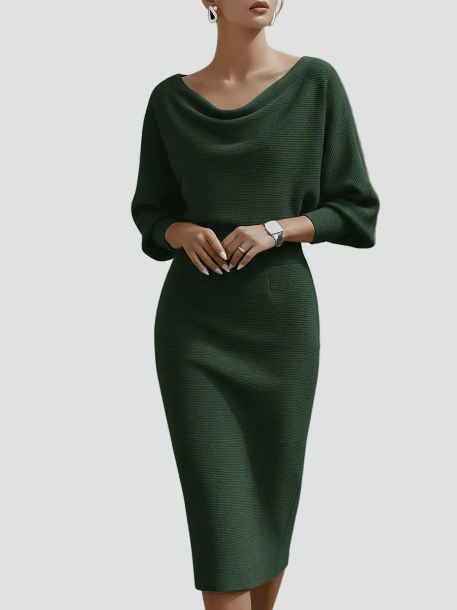 Ernestine - Women's Knitted Dress with Three-Quarter Sleeves - photo 4