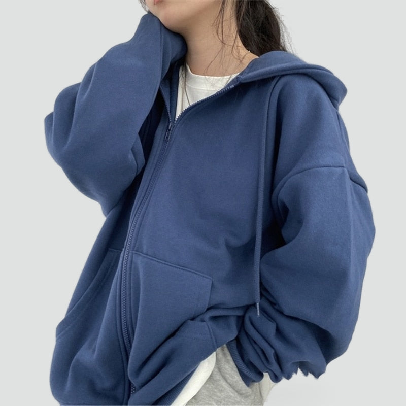 Fay - Women's Relaxed Hoodie with Zip Front - photo 10