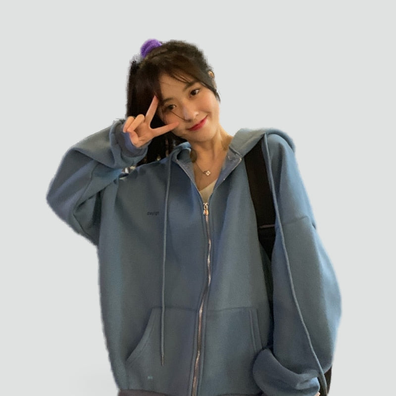 Fay - Women's Relaxed Hoodie with Zip Front - photo 6