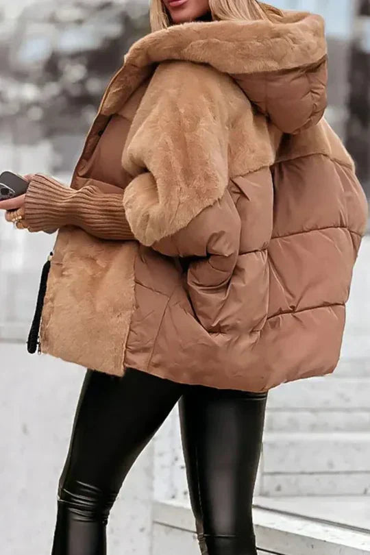 Florrie - Women's Hooded Faux Fur Puffer Jacket - photo 3