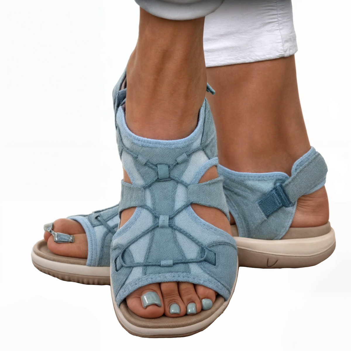 Women's Wide Orthopedic Walking Sandals with Hook and Loop - photo 1