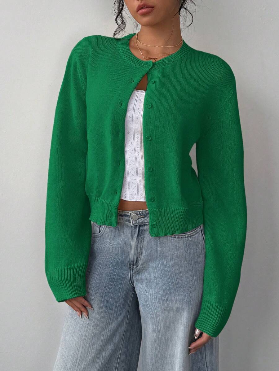 Judy - Women's Relaxed Cardigan with Button Front and Collar - photo 3