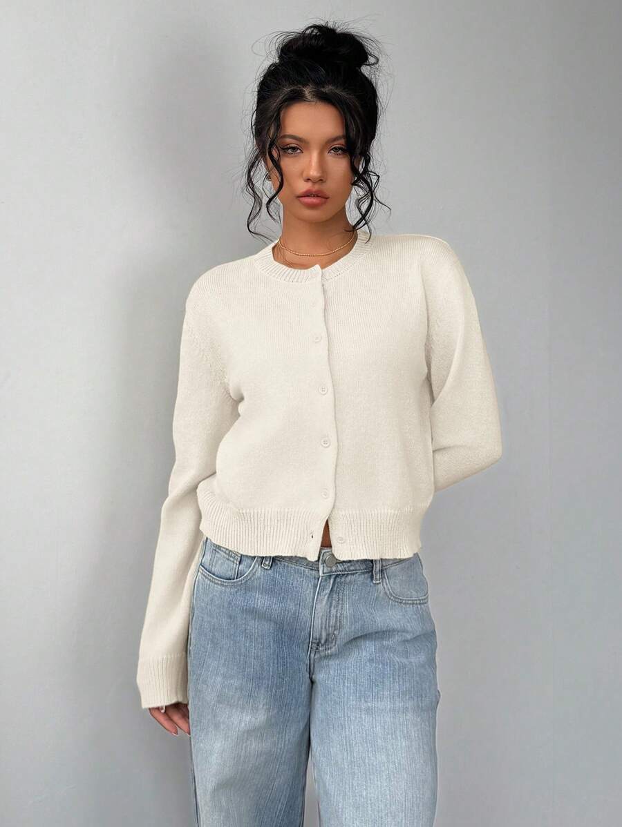Judy - Women's Relaxed Cardigan with Button Front and Collar - photo 9