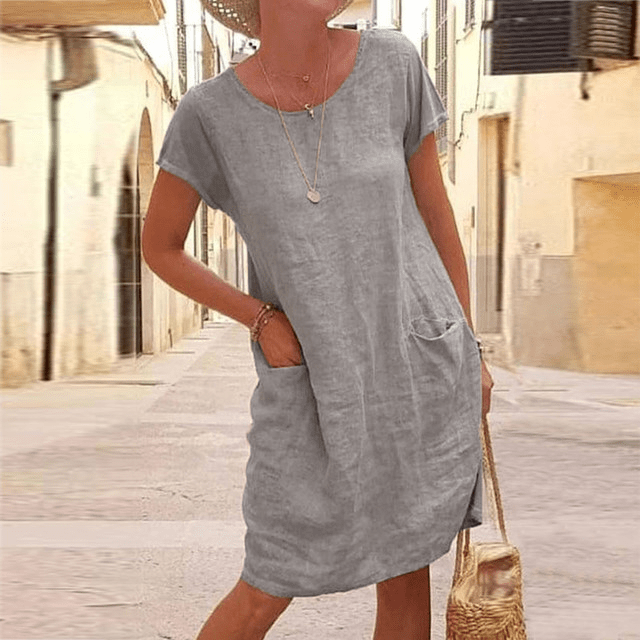 Women’s Minimalist Relaxed Shift Dress with Pockets - photo 3