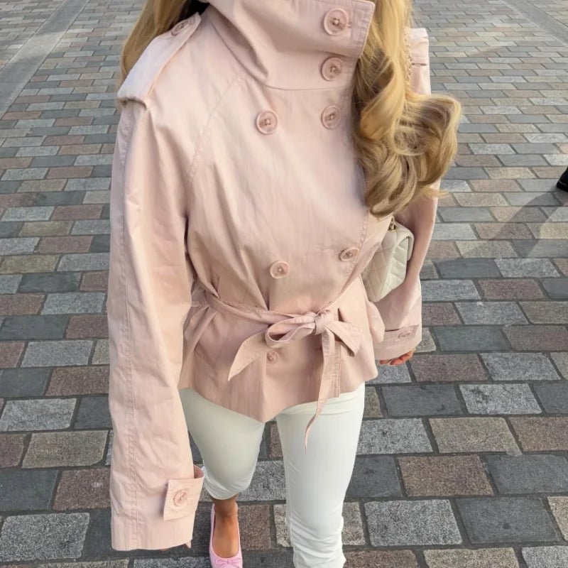 Libby - Women's Relaxed Trench Coat with Button Front and Tie Belt - photo 2