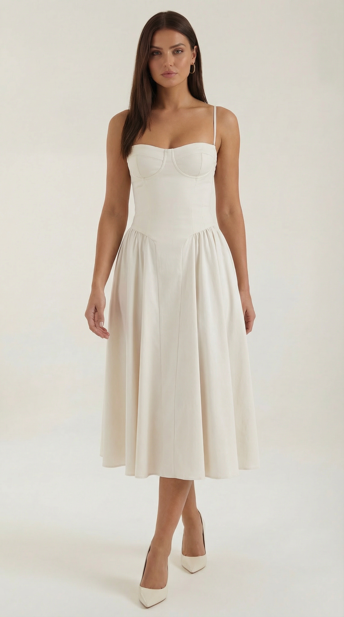 Marielle - Women's Floral Corset Wedding Guest Midi Dress - photo 11