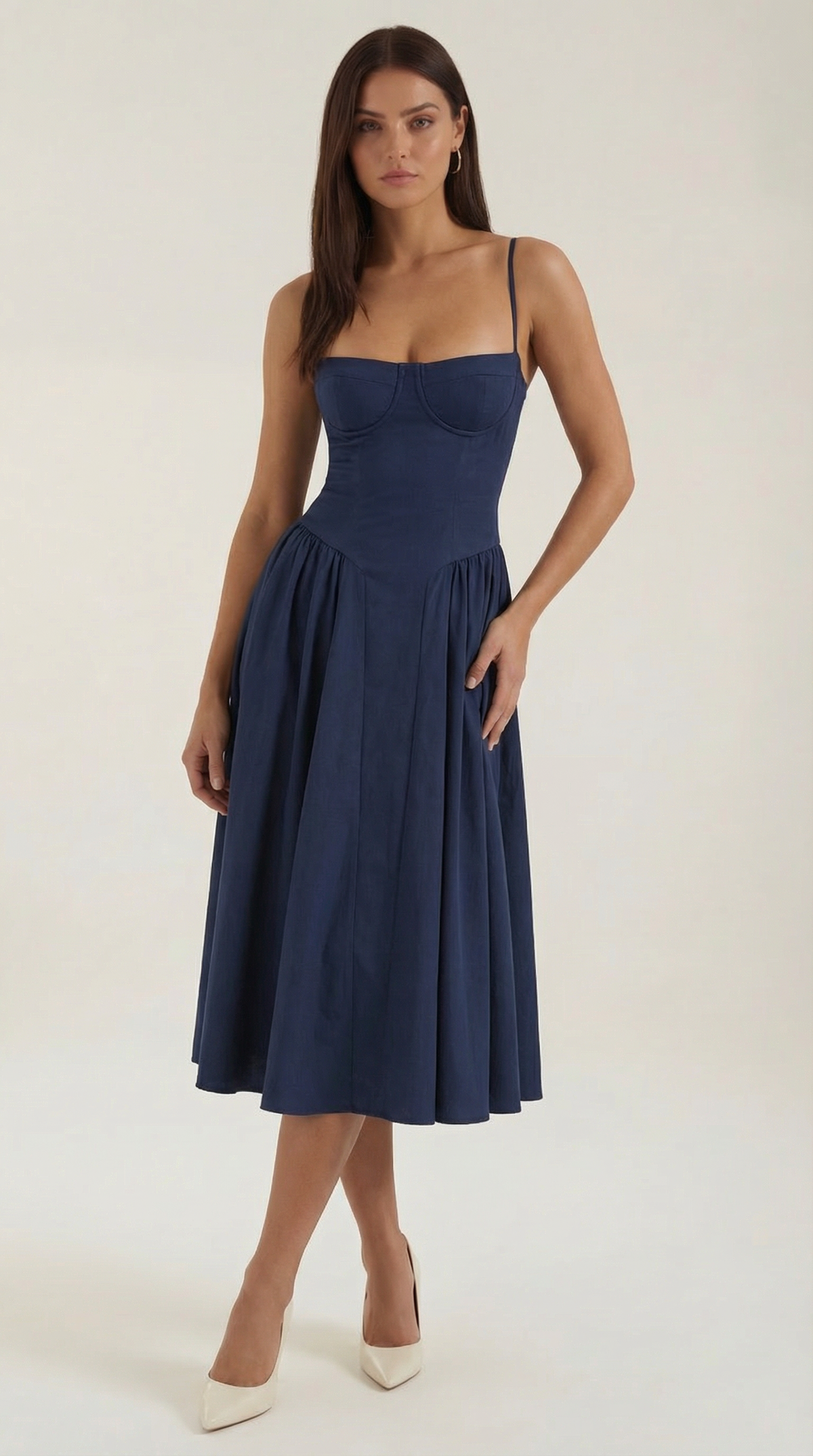 Marielle - Women's Floral Corset Wedding Guest Midi Dress - photo 16