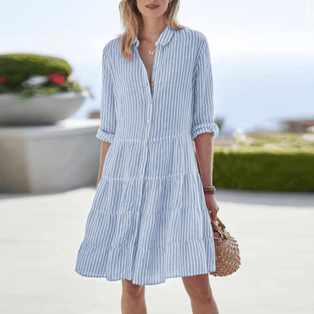 Striped Summer Dress for Women - photo 1