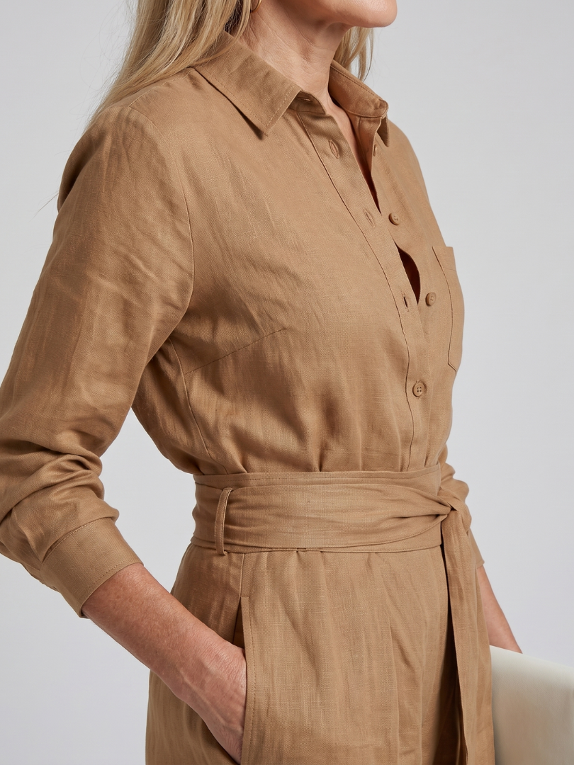 Patricia - Women's Jumpsuit with Wide Leg and Long Sleeves - photo 9