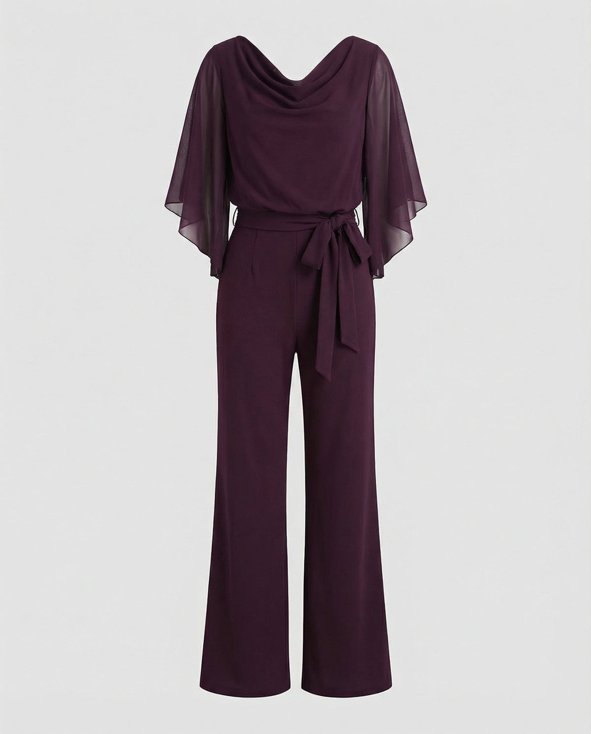 Women's Chiffon Sleeve Wide Leg Wedding Guest Jumpsuit - photo 4