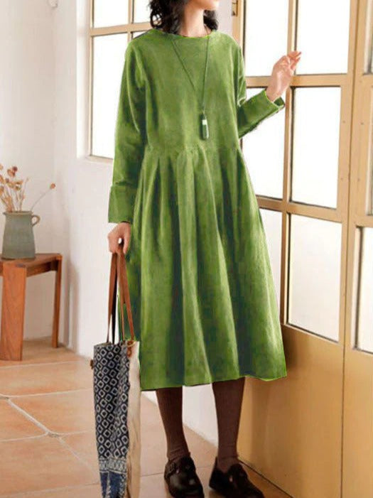 Tilly - Women's Flowing Midi Dress with Long Sleeves - photo 3