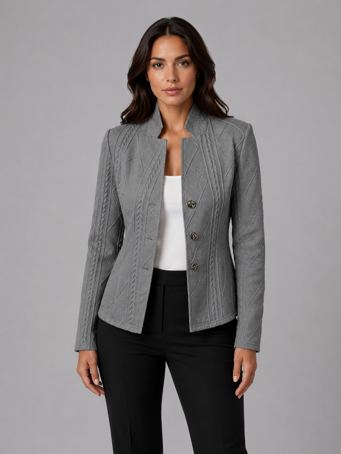 Rosie - Women's Cable Knit Blazer with Tailored Fit