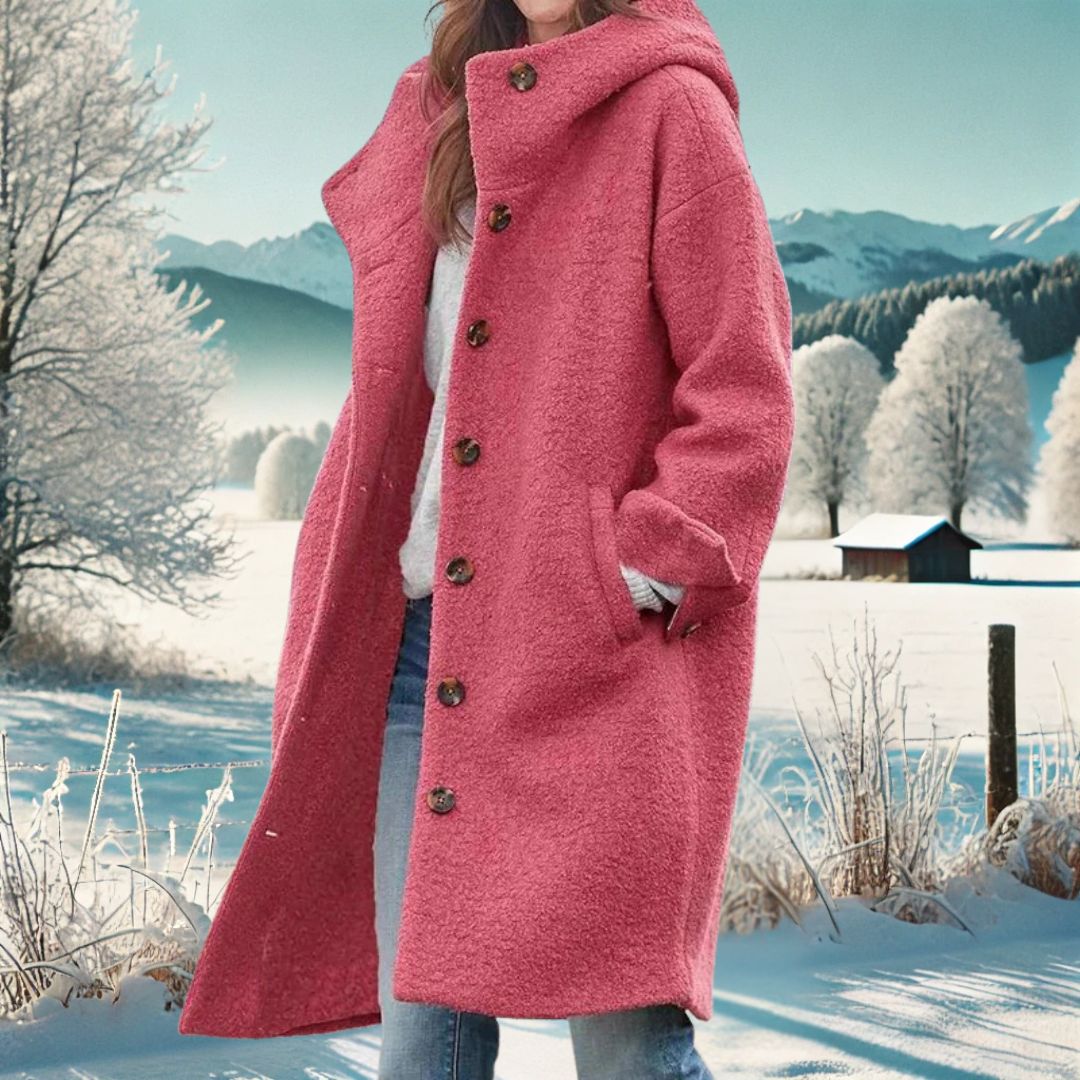 Kirsty - Women's Long Teddy Coat with Hood