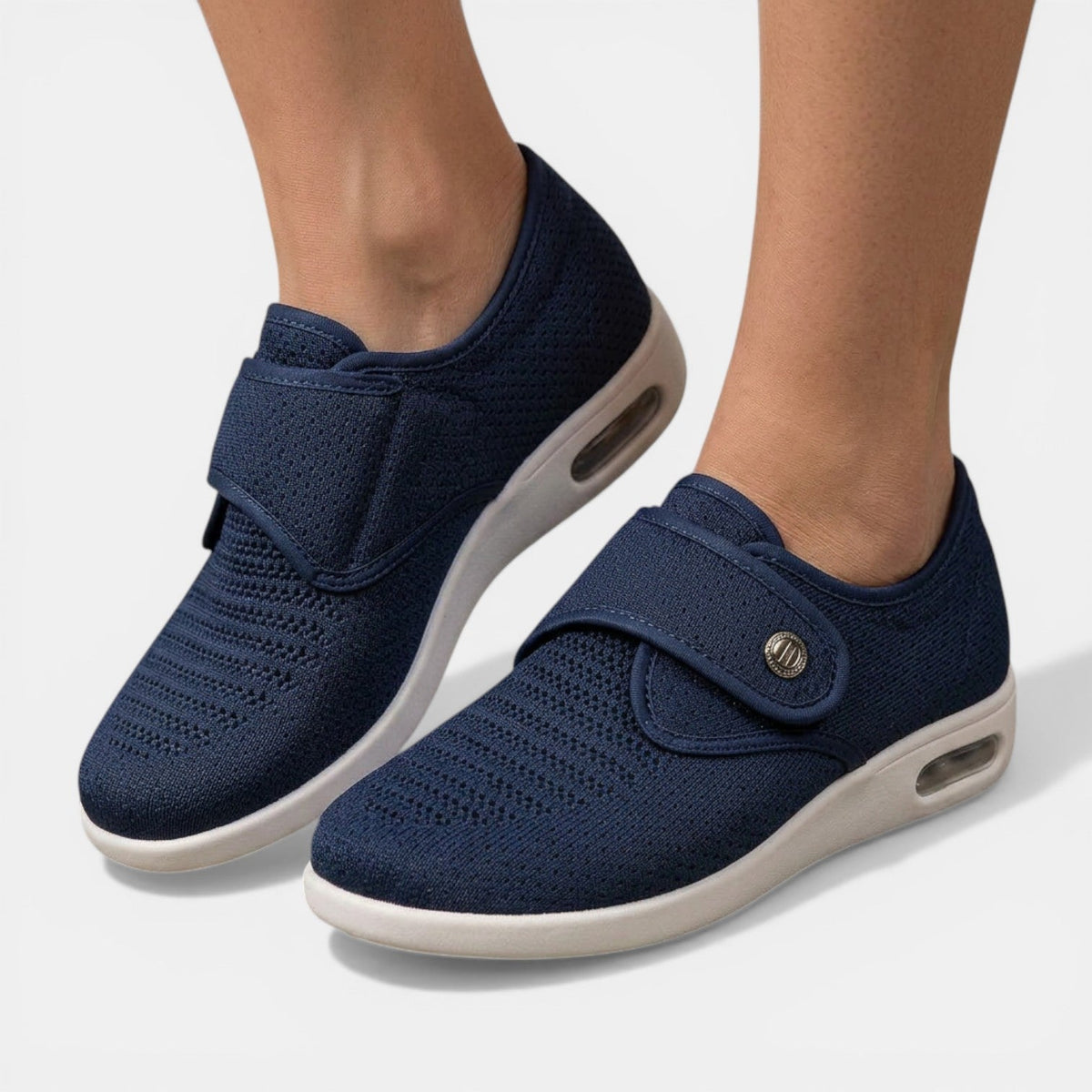Candice - Women's Cushioned Wide Fit Trainers with Strap