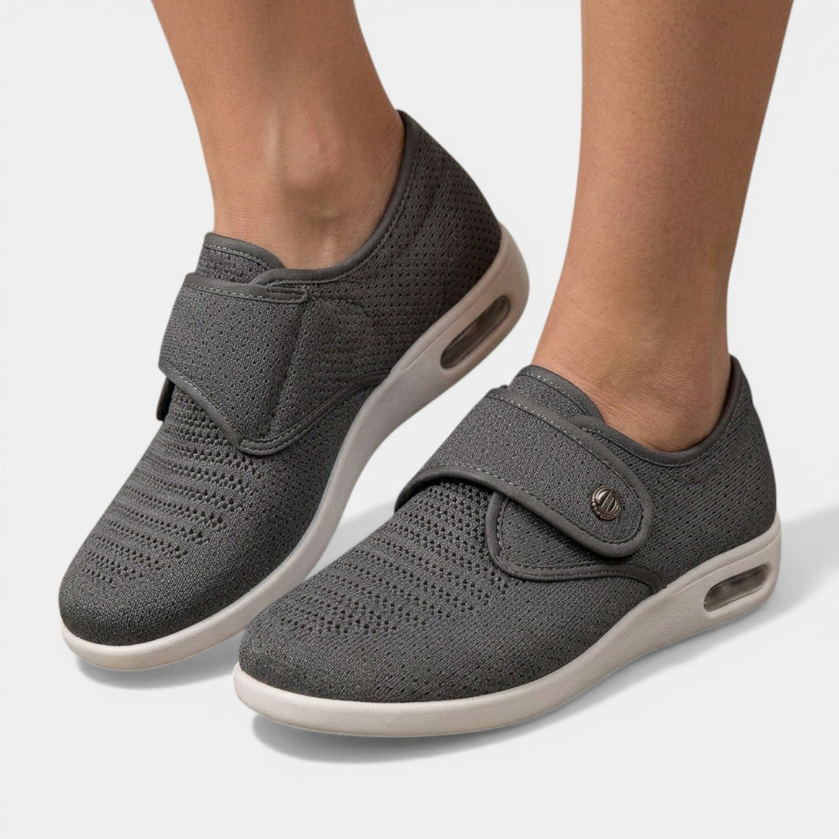 Candice - Women's Cushioned Wide Fit Trainers with Strap